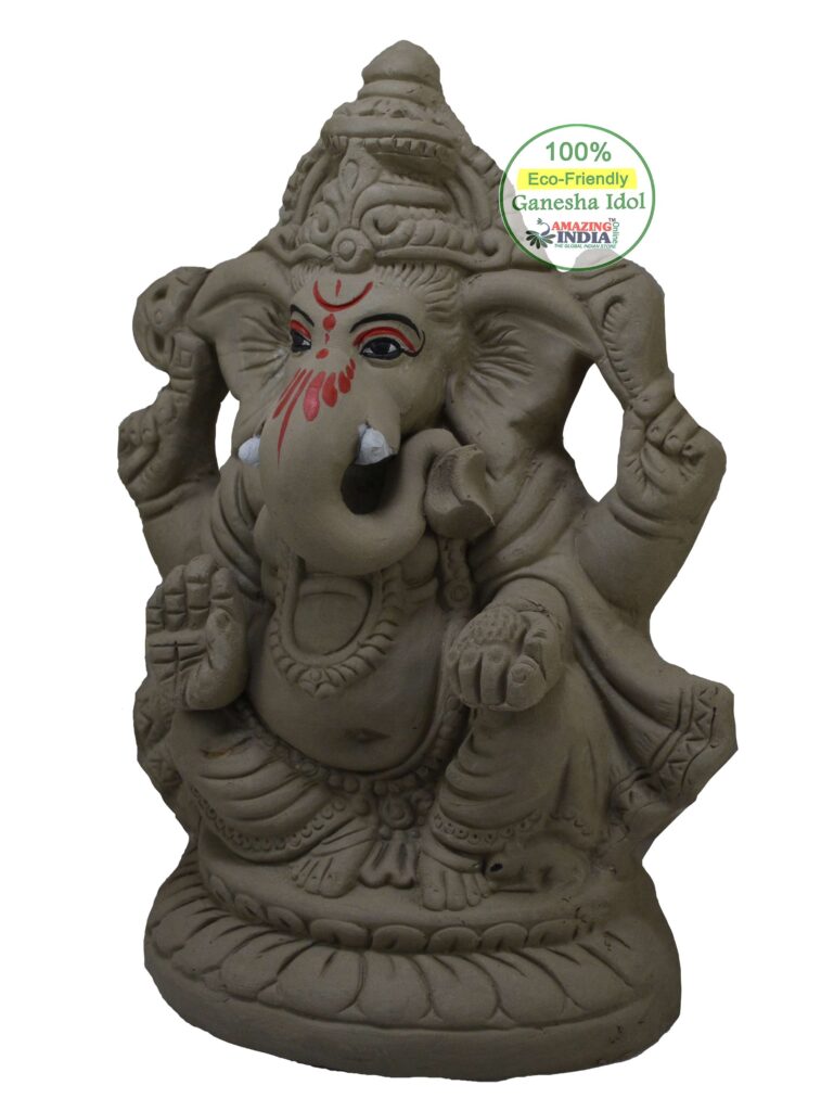 Eco-friendly Ganesha Idol natural gray clay kacchi mitti Ganpati for ...