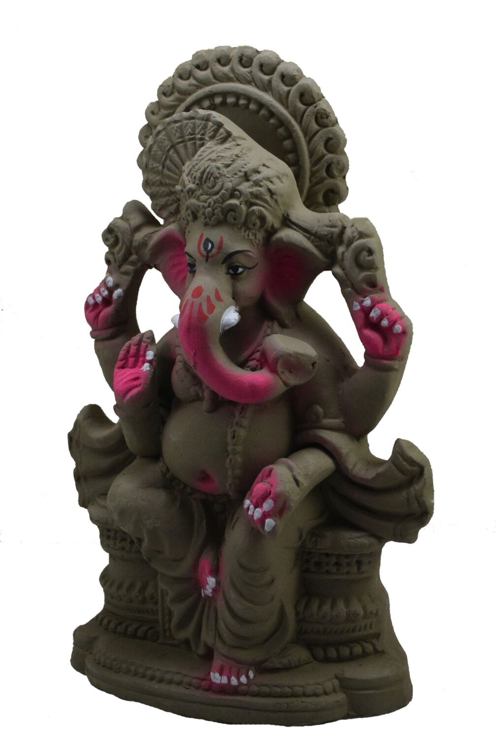 Eco-Friendly Clay Ganpati Idol Shadu Mitti Ganesha Non Color Ganesh ...