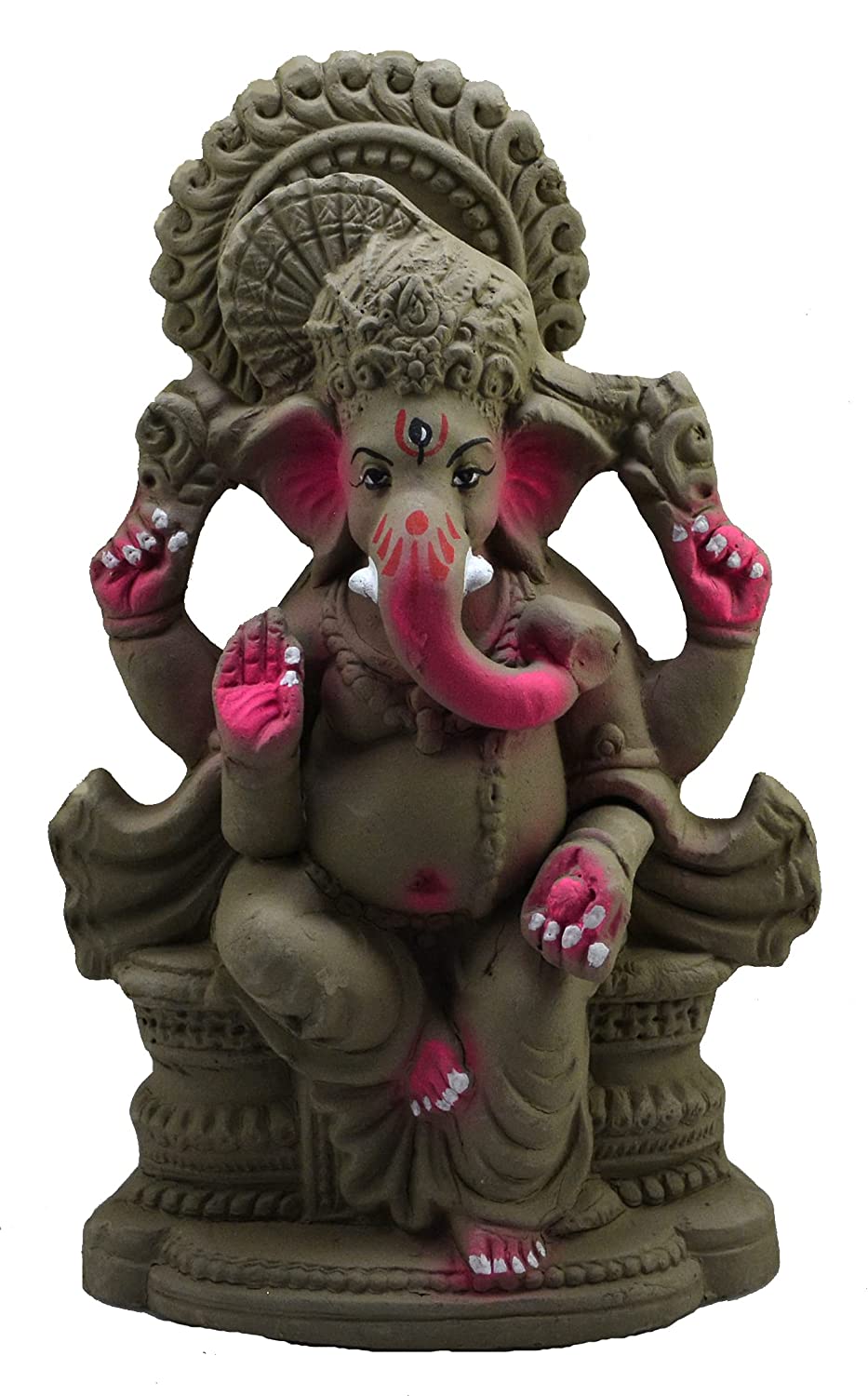 Eco-Friendly Clay Ganpati Idol Shadu Mitti Ganesha Non Color ...