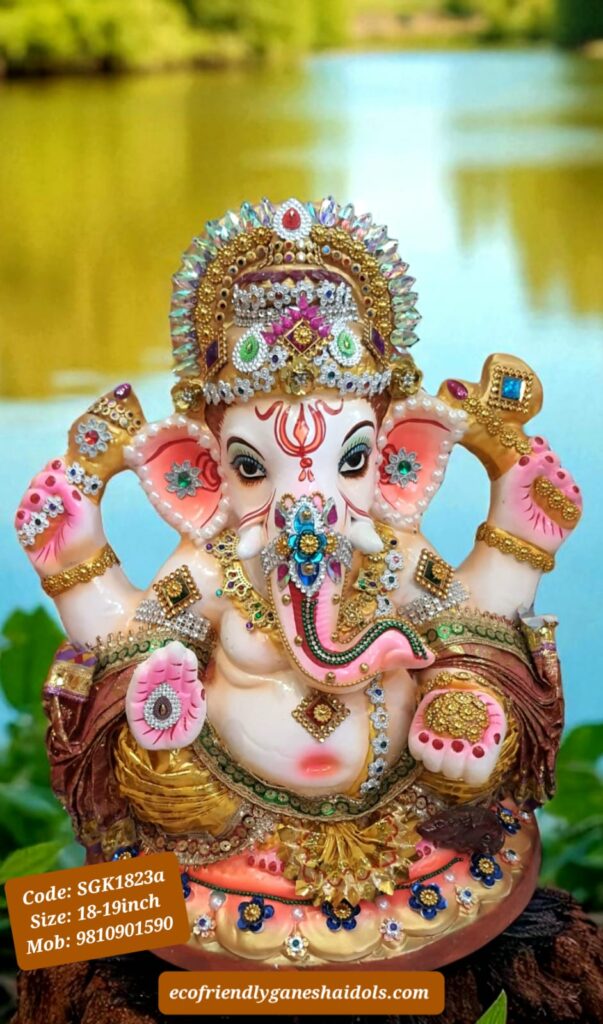 eco-friendly ganesha shadu mitti idols in delhi / ncr