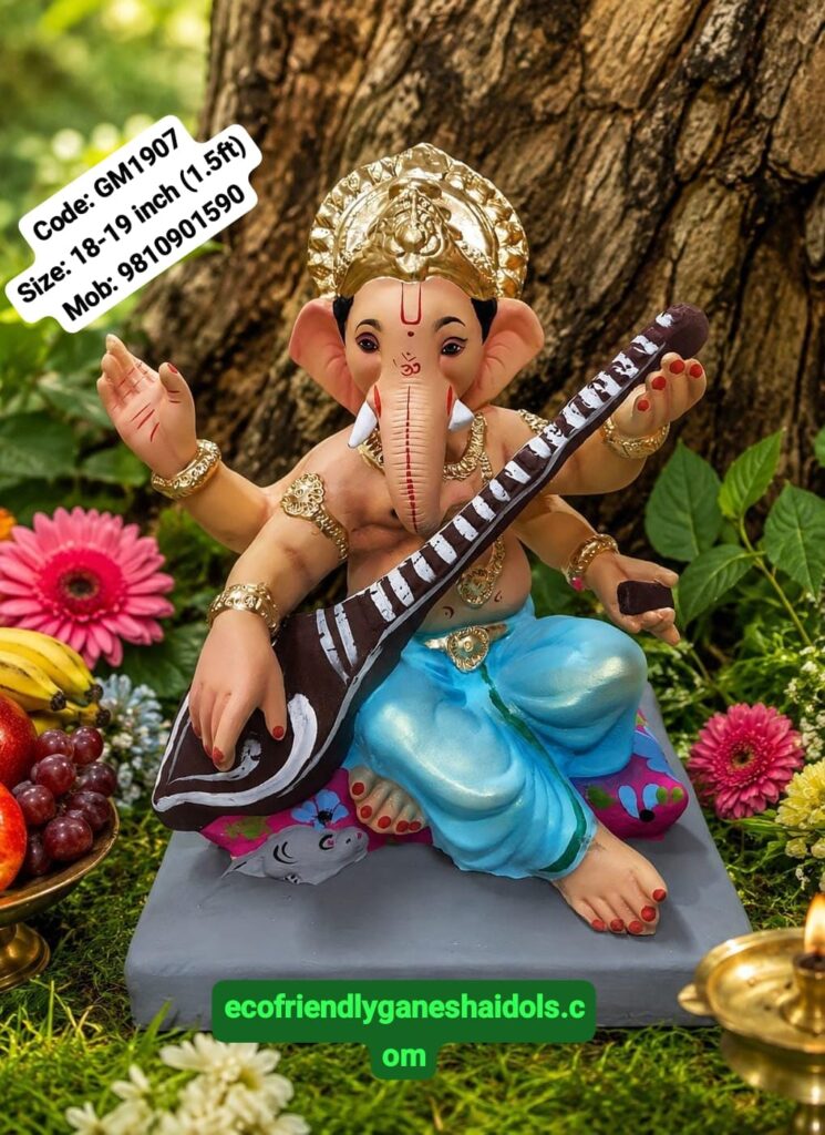 eco-friendly ganpati clay shadu mitti idols in delhi