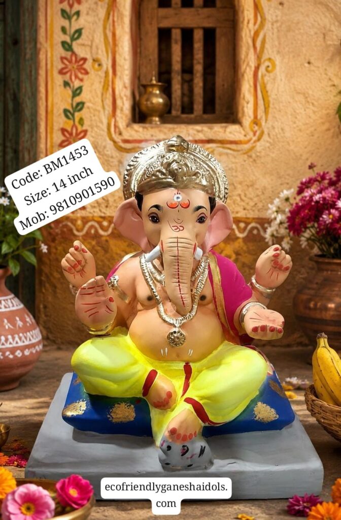 eco-friendly ganpati clay shadu mitti idols in delhi