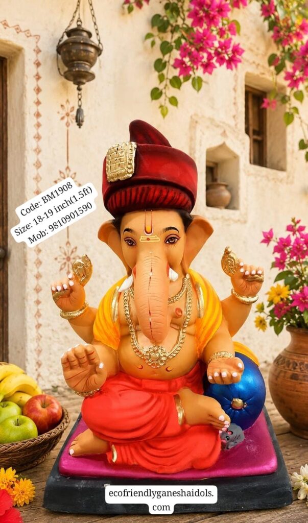 eco-friendly ganpati clay shadu mitti idols in delhi