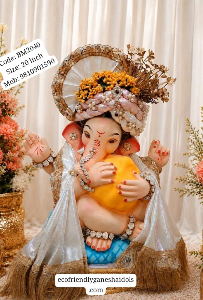eco-friendly ganpati clay shadu mitti idols in delhi